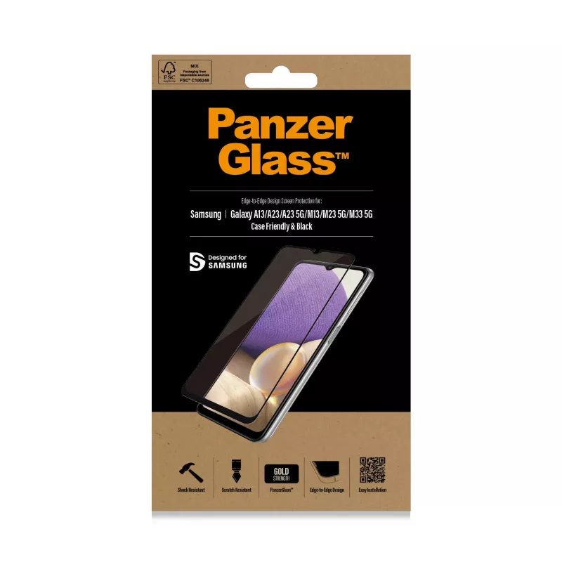 Película de proteção de ecrã PanzerGlass ® para Samsung Galaxy A13 | A23 | A23 5G | M13 | M23 5G | M33 5G