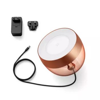 Candeeiro de secretária inteligente Philips Hue Iris cobre edição especial — 1 lâmpada, Bluetooth e Zigbee, 100–240V, cabo de 2m