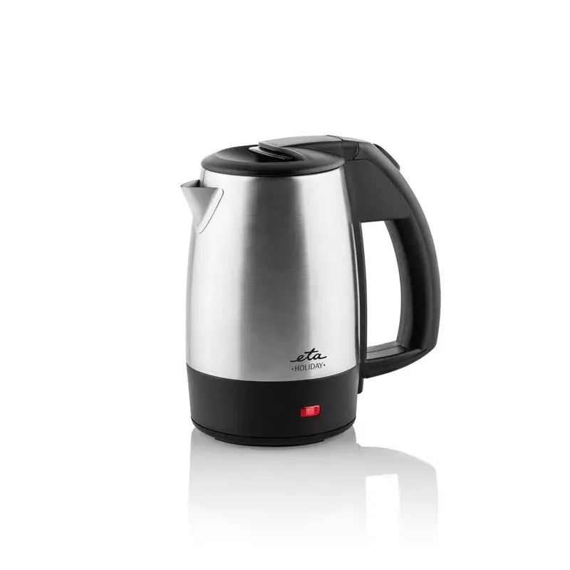 Chaleira elétrica de viagem ETA Holiday 0,5 L 1000 W preta aço inoxidável