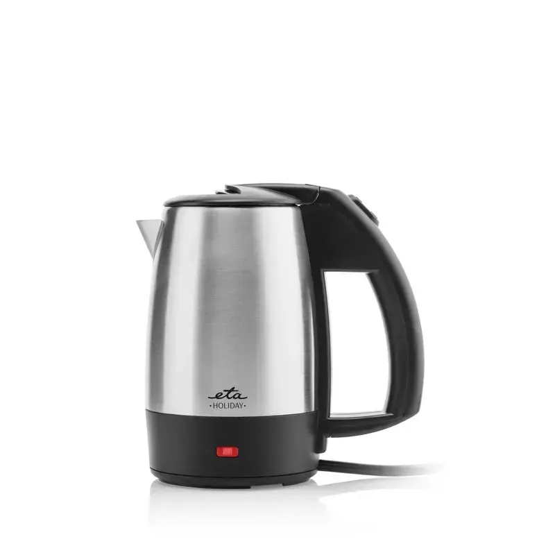 Chaleira elétrica de viagem ETA Holiday 0,5 L 1000 W preta aço inoxidável