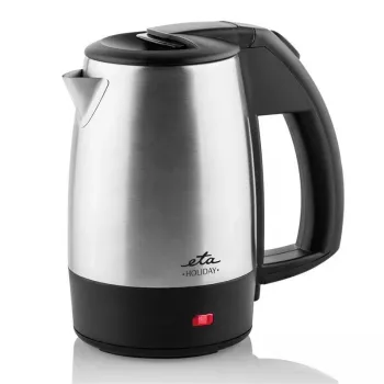 Chaleira elétrica de viagem ETA Holiday 0,5 L 1000 W preta aço inoxidável