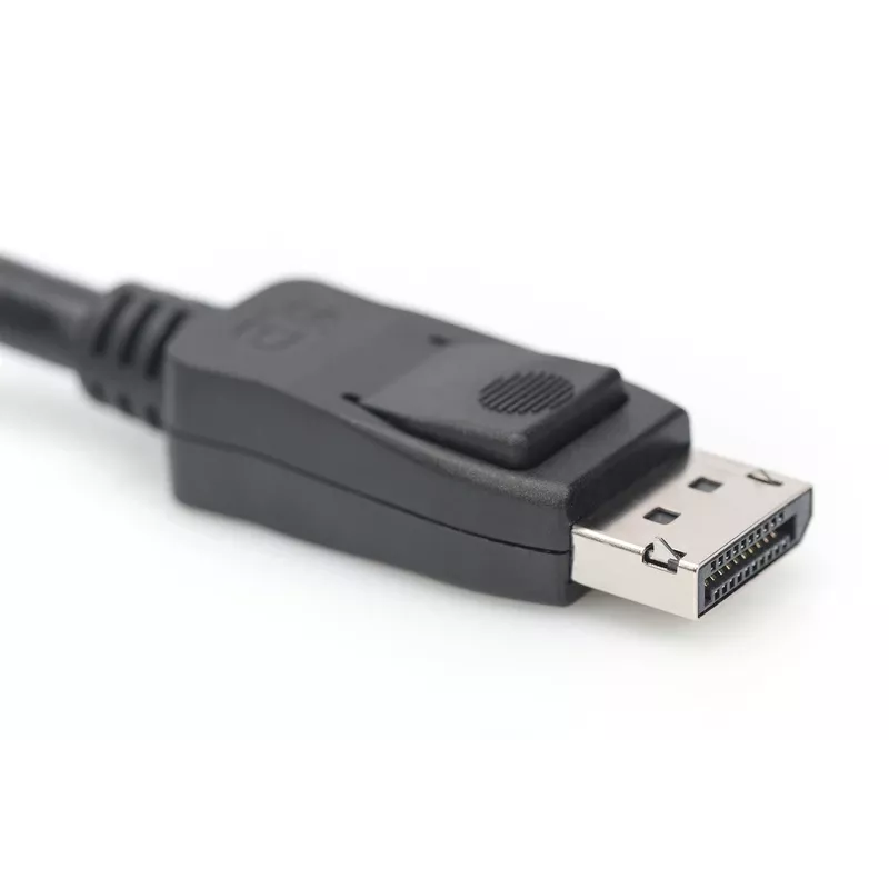 Cabo de ligação DisplayPort DIGITUS, DP M/M, 3 m com bloqueio, Ultra HD 8K, Versão 1.3/1.4, preto