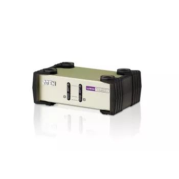 Comutador KVM ATEN 2 portas USB - PS/2 VGA (cabo KVM incluído), 2048 x 1536 píxeis, QXGA, 0,72 W, cinzento claro