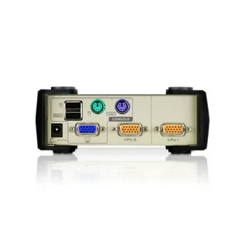 Comutador KVM ATEN 2 portas USB - PS/2 VGA (cabo KVM incluído), 2048 x 1536 píxeis, QXGA, 0,72 W, cinzento claro