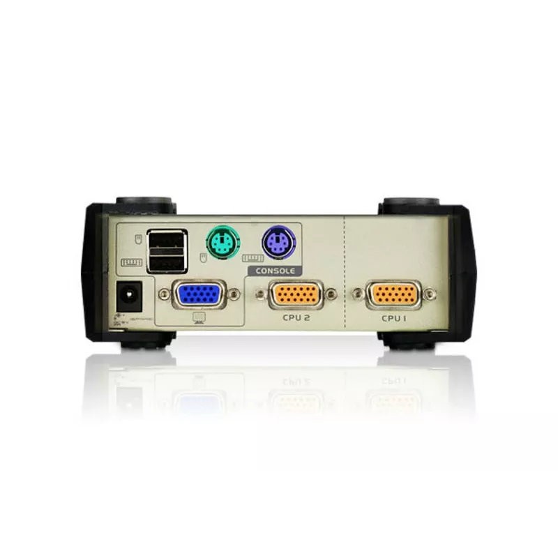 Comutador KVM ATEN 2 portas USB - PS/2 VGA (cabo KVM incluído), 2048 x 1536 píxeis, QXGA, 0,72 W, cinzento claro