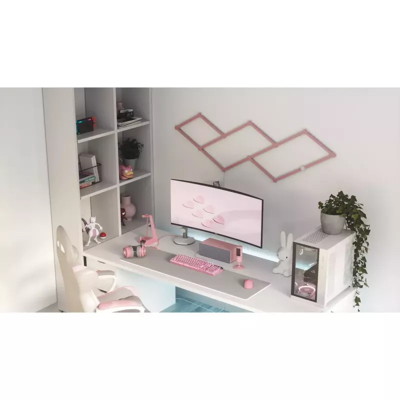 Nanoleaf Lines Skin NL59-0001PM-9PK, 60 graus, rosa mate, 9 unid.
