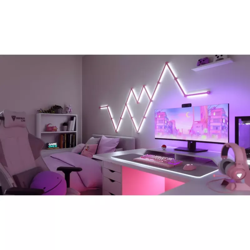 Nanoleaf Lines Skin NL59-0001PM-9PK, 60 graus, rosa mate, 9 unid.