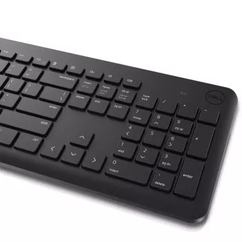Conjunto de teclado e rato sem fios Dell KM3322W — QWERTY tamanho completo, RF sem fios, preto, uso de escritório