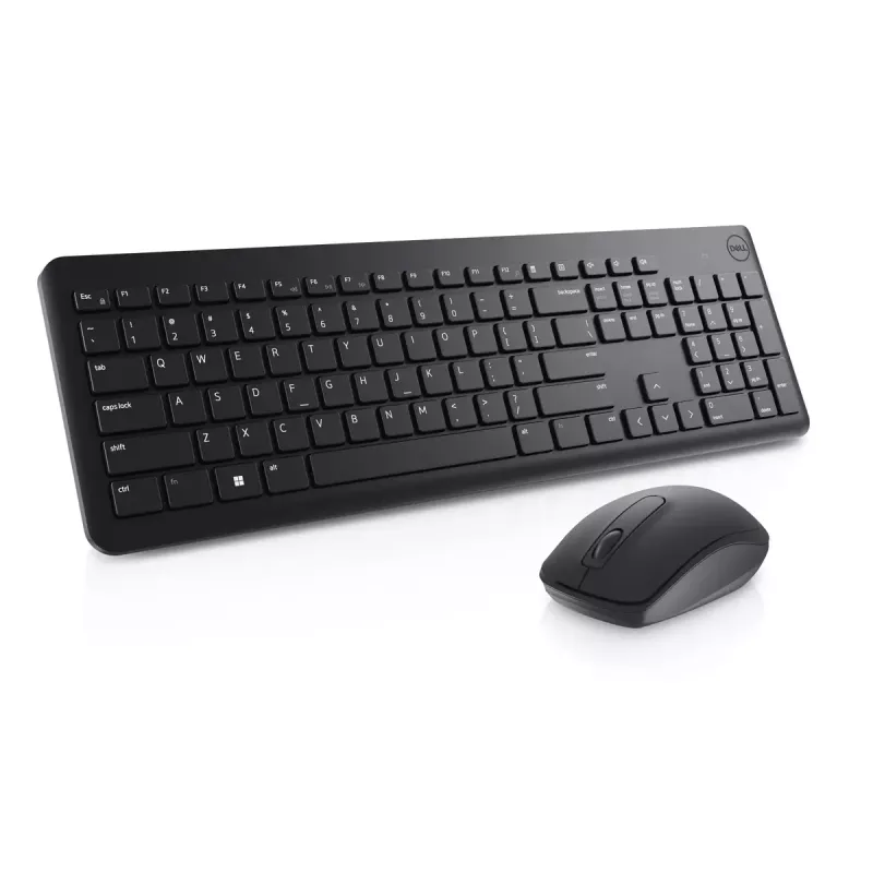Conjunto de teclado e rato sem fios Dell KM3322W — QWERTY tamanho completo, RF sem fios, preto, uso de escritório