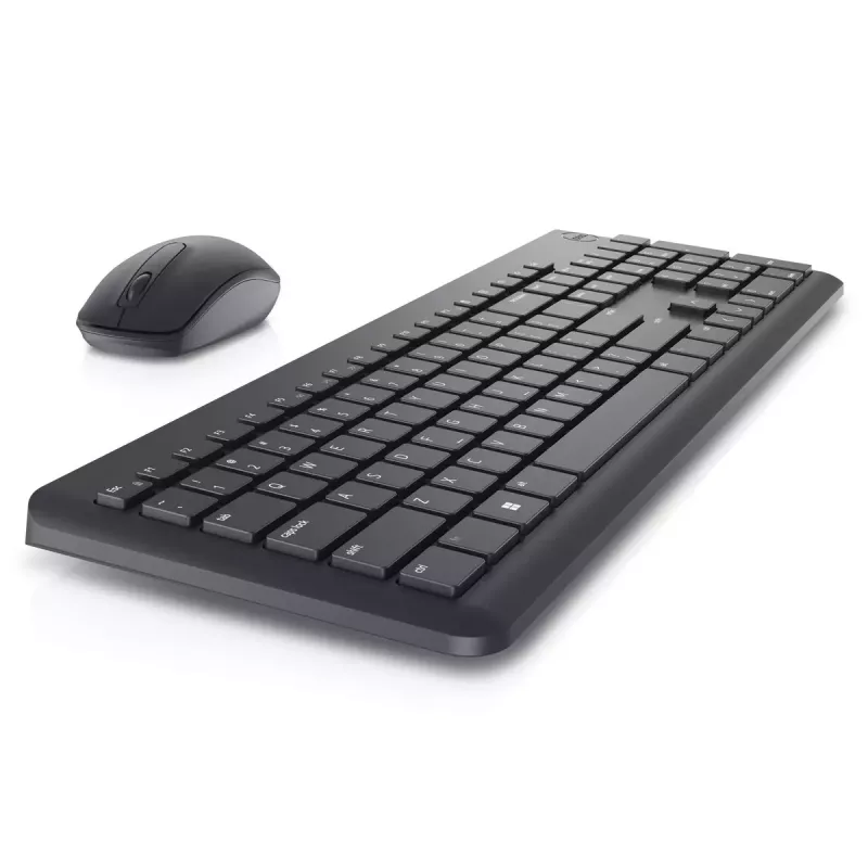 Conjunto de teclado e rato sem fios Dell KM3322W — QWERTY tamanho completo, RF sem fios, preto, uso de escritório