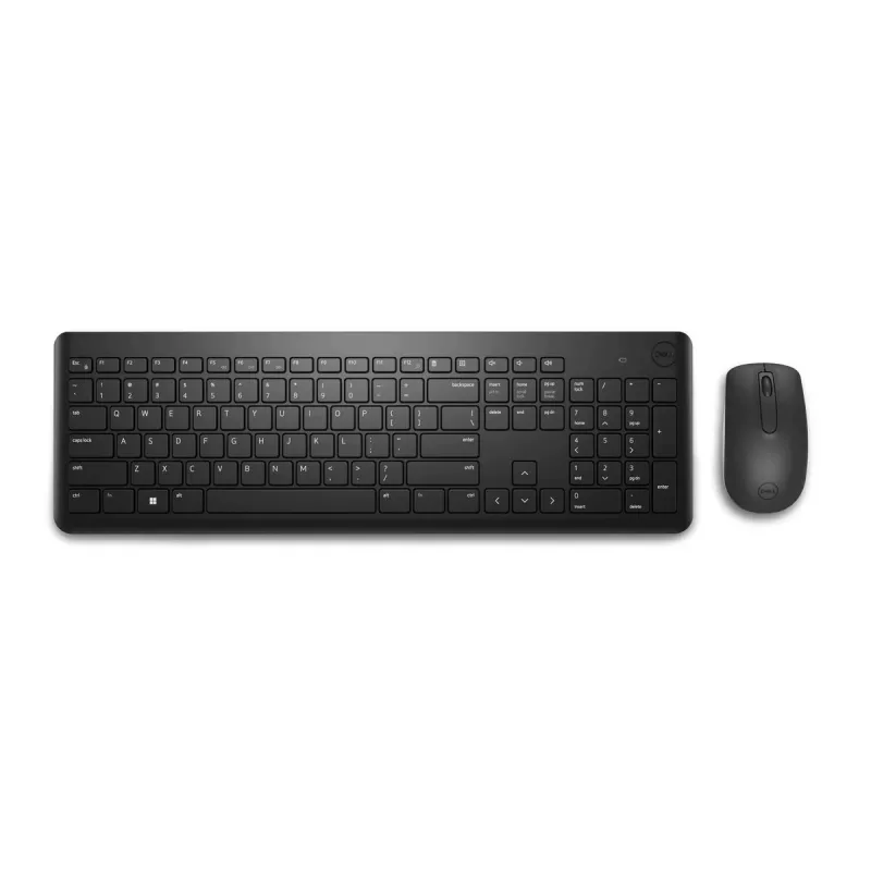Conjunto de teclado e rato sem fios Dell KM3322W — QWERTY tamanho completo, RF sem fios, preto, uso de escritório