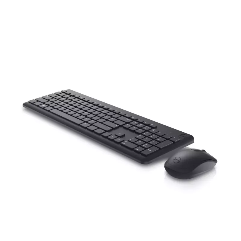 Conjunto de teclado e rato sem fios Dell KM3322W — QWERTY tamanho completo, RF sem fios, preto, uso de escritório