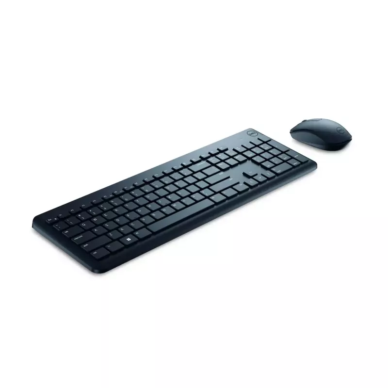 Conjunto de teclado e rato sem fios Dell KM3322W — QWERTY tamanho completo, RF sem fios, preto, uso de escritório