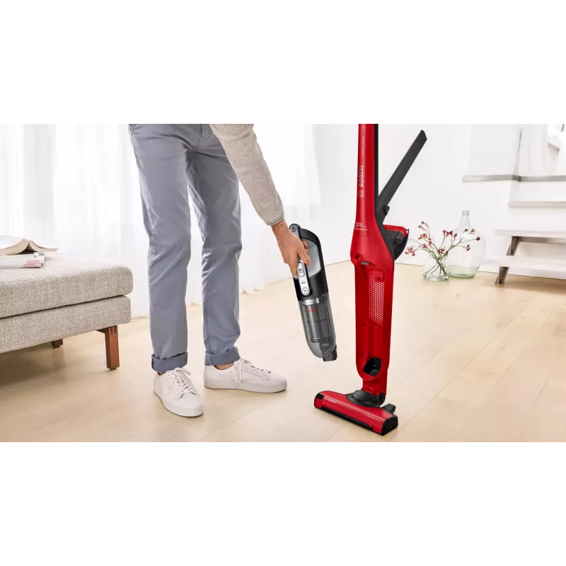 Aspirador com bateria Bosch Serie 4 BBH3ZOO28 — sem fios 25,2 V, depósito de pó 0,4 L, aspirador de mão removível