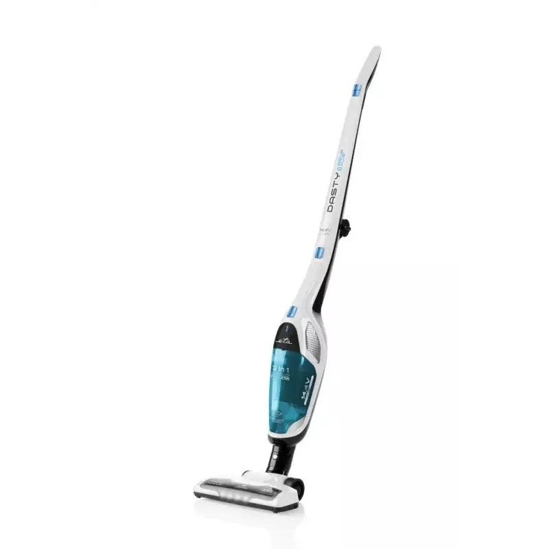 Aspirador com bateria ETA Dasty AquaPlus ETA344790010 — motor 95 W, bateria 14,4 V, até 45 min., haste e aparelho de mão, branco/azul
