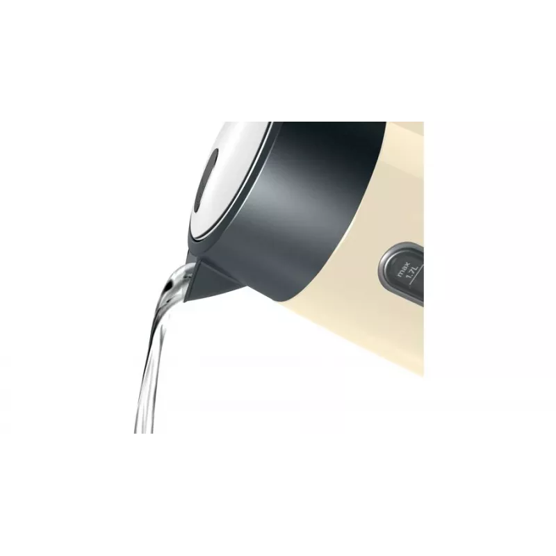 Chaleira elétrica Bosch TWK4P437 1,7 L, 2400 W, corpo em aço inoxidável, sem fios, bege/preto