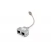 Adaptador de cabo de rede DIGITUS CAT 5e 2x conector fêmea RJ45 para 1x conector macho RJ45 0,19 m