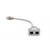 Adaptador de cabo de rede DIGITUS CAT 5e 2x conector fêmea RJ45 para 1x conector macho RJ45 0,19 m