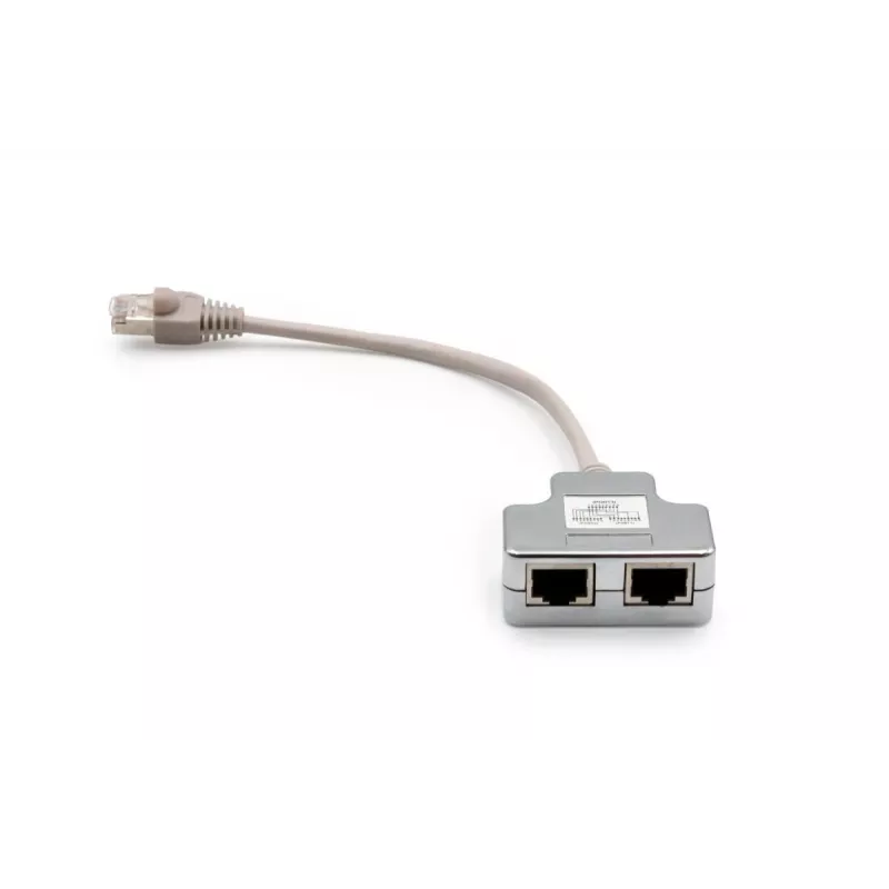 Adaptador de cabo de rede DIGITUS CAT 5e 2x conector fêmea RJ45 para 1x conector macho RJ45 0,19 m