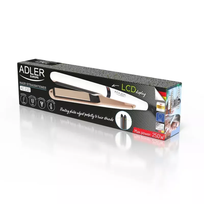 Alisador de cabelo Adler AD 2321 Steam 45 W vermelho 1,83 m