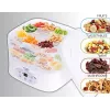 Desidratador de alimentos Adler AD 6658, 5 tabuleiros, temporizador LCD 70 h, 35–70 °C, 230 W (máx. 550 W), branco