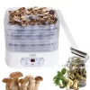 Desidratador de alimentos Adler AD 6658, 5 tabuleiros, temporizador LCD 70 h, 35–70 °C, 230 W (máx. 550 W), branco