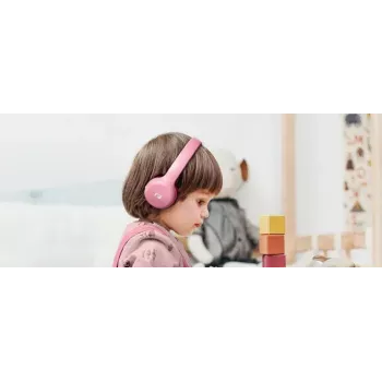 Muse M-215BTP auscultadores estéreo Bluetooth para crianças, over-ear, sem fios, Bluetooth 5.0, rosa
