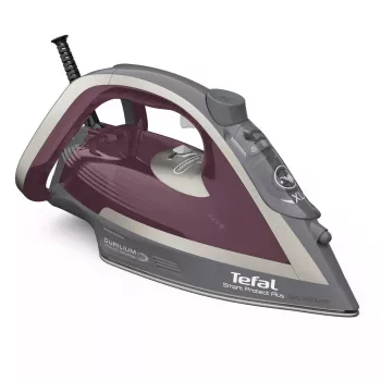 Tefal Smart Protect Plus FV6870E0 ferro a vapor, 2800 W, base Durilium AirGlide, depósito de 270 ml, vapor 40 g/min, jato de vapor 260 g/min, cabo de 2 m, vermelho/cinzento