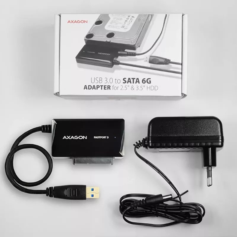 Axagon ADSA-FP3 adaptador USB 3.0 - SATA 6G para ligar todos os discos e unidades SATA