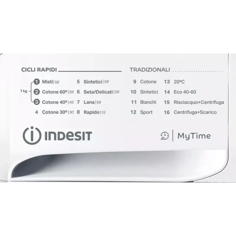 Máquina de lavar roupa de carga frontal Indesit MTWA 71252 W IT — 7 kg, 1200 rpm, classe energética E, branco