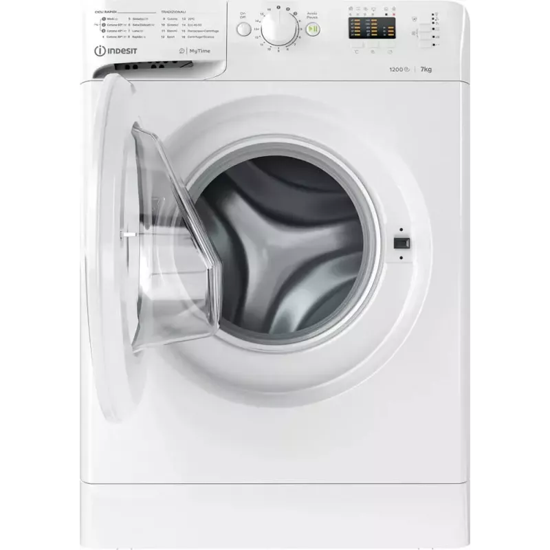 Máquina de lavar roupa de carga frontal Indesit MTWA 71252 W IT — 7 kg, 1200 rpm, classe energética E, branco