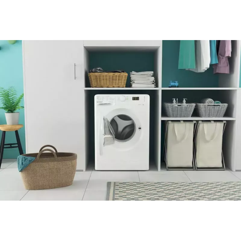 Máquina de lavar roupa de carga frontal Indesit MTWA 71252 W IT — 7 kg, 1200 rpm, classe energética E, branco