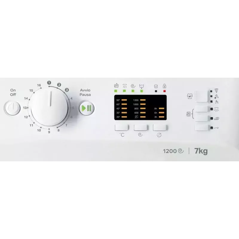 Máquina de lavar roupa de carga frontal Indesit MTWA 71252 W IT — 7 kg, 1200 rpm, classe energética E, branco