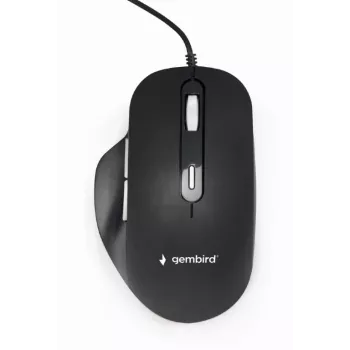 Rato ótico LED GEMBIRD MUS-6B-02 com fios USB - 6 botões com roda preto