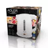 Chaleira elétrica Adler AD 1272 — 1 L, 1600 W, branco avelã, controlo por botões, filtro anti-calcário