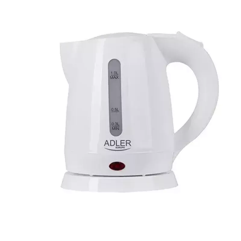 Chaleira elétrica Adler AD 1272 — 1 L, 1600 W, branco avelã, controlo por botões, filtro anti-calcário