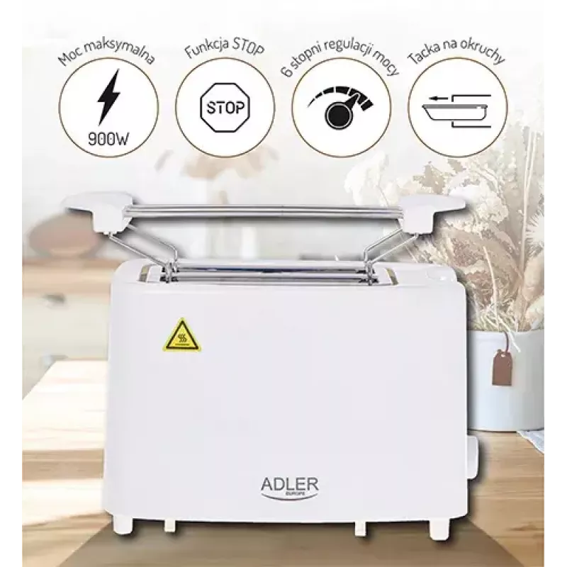 Torradeira Adler AD 3223 2 fatias 750 W Branco