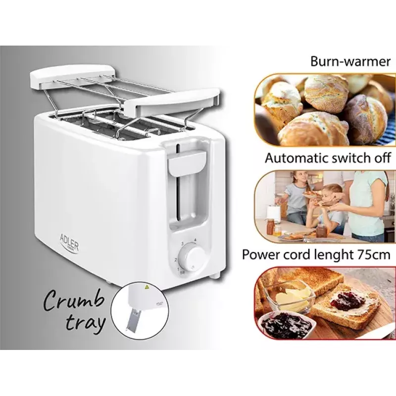 Torradeira Adler AD 3223 2 fatias 750 W Branco