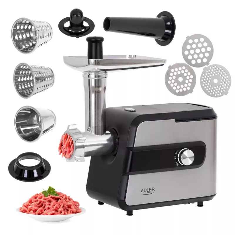 Picadora de carne Adler AD 4813 2000 W Preto Prateado