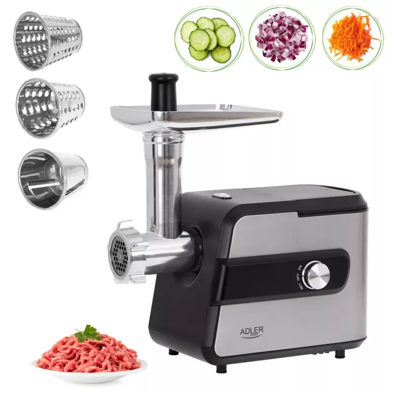 Picadora de carne Adler AD 4813 2000 W Preto Prateado