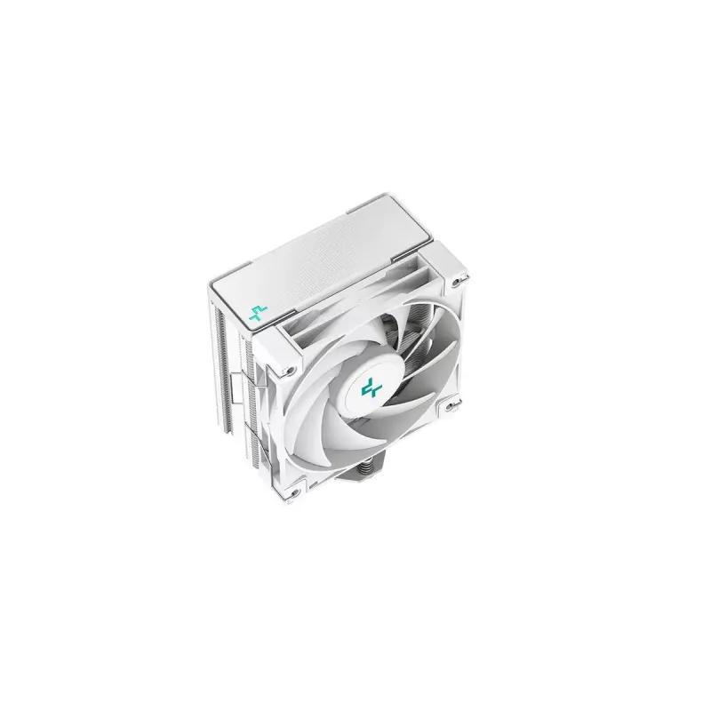 Arrefecedor de ar DeepCool AK400 WH — 4×6 mm heatpipes de cobre, ventoinha FDB de 120 mm, 1850 rpm, 66,47 CFM, compatível com LGA 1700 e sockets Intel/AMD comuns, branco