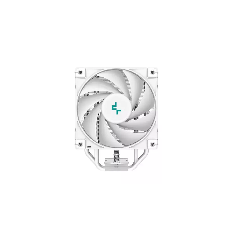Arrefecedor de ar DeepCool AK400 WH — 4×6 mm heatpipes de cobre, ventoinha FDB de 120 mm, 1850 rpm, 66,47 CFM, compatível com LGA 1700 e sockets Intel/AMD comuns, branco