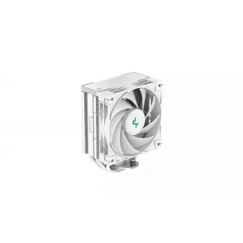 Arrefecedor de ar DeepCool AK400 WH — 4×6 mm heatpipes de cobre, ventoinha FDB de 120 mm, 1850 rpm, 66,47 CFM, compatível com LGA 1700 e sockets Intel/AMD comuns, branco