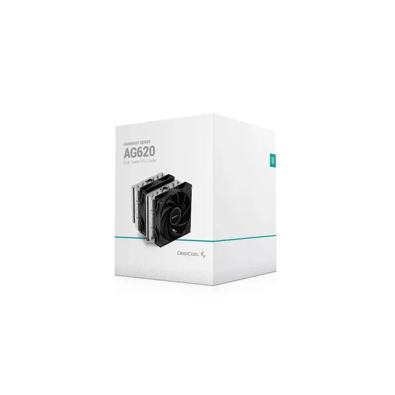 Arrefecedor de ar DeepCool AG620 — 6 heatpipes, ventoinha de 120 mm, TDP 260 W, altura 157 mm, rolamento hidráulico