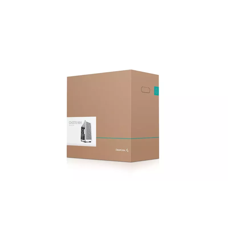 DeepCool CH370 WH R-CH370-WHNAM1-G-1 caixa de PC Micro ATX Mini Tower, janela lateral, suporte para radiador de 360 mm, baías 2x 3,5 polegadas + 3x 2,5 polegadas, branca
