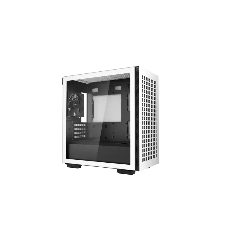 DeepCool CH370 WH R-CH370-WHNAM1-G-1 caixa de PC Micro ATX Mini Tower, janela lateral, suporte para radiador de 360 mm, baías 2x 3,5 polegadas + 3x 2,5 polegadas, branca