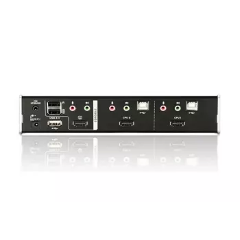 Comutador KVM ATEN 2 portas USB HDMI com áudio e hub USB 2.0 (cabos KVM incluídos)