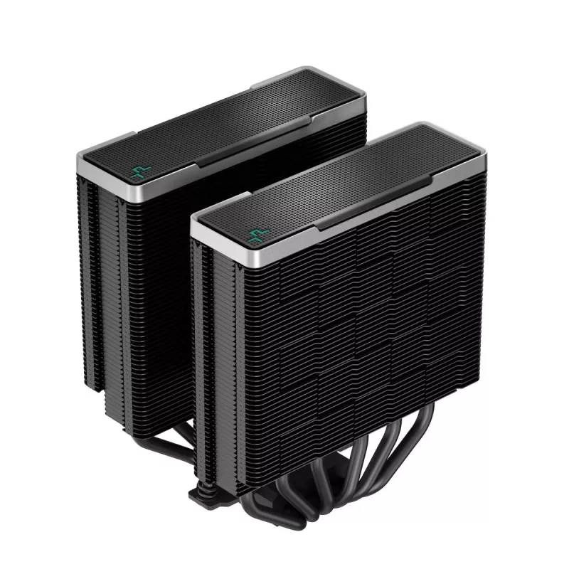 Cooler a ar DeepCool AK620 ZERO DARK 12 cm preto, 6 heatpipes, 2 ventoinhas PWM de 120 mm, TDP 260 W, altura 160 mm