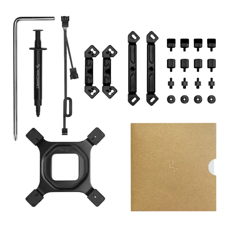 Cooler a ar DeepCool AK620 ZERO DARK 12 cm preto, 6 heatpipes, 2 ventoinhas PWM de 120 mm, TDP 260 W, altura 160 mm