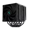 Cooler a ar DeepCool AK620 ZERO DARK 12 cm preto, 6 heatpipes, 2 ventoinhas PWM de 120 mm, TDP 260 W, altura 160 mm
